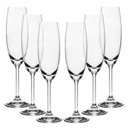 Conjunto de Taças para Champagne Bohemia em Cristal 220 ml - 6 Peças